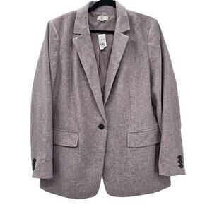 LOFT Blazer Women's 18W Purple Tweed One Button Plus Size